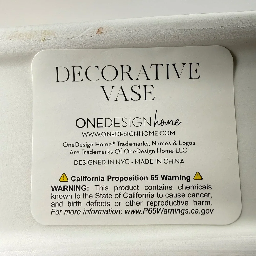 OneDesign Home Pride & Prejudice Jane Austen Ceramic Book Vase Floral White NEW